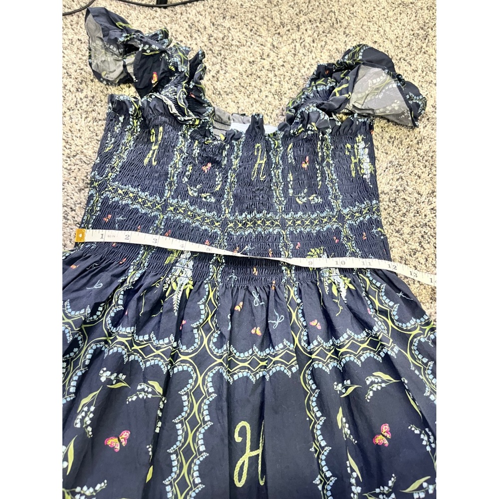 Hill House Home Ellie Nap Dress M Pastel Trellis Smocked Cotton Midi Dress - Picture 9 of 12
